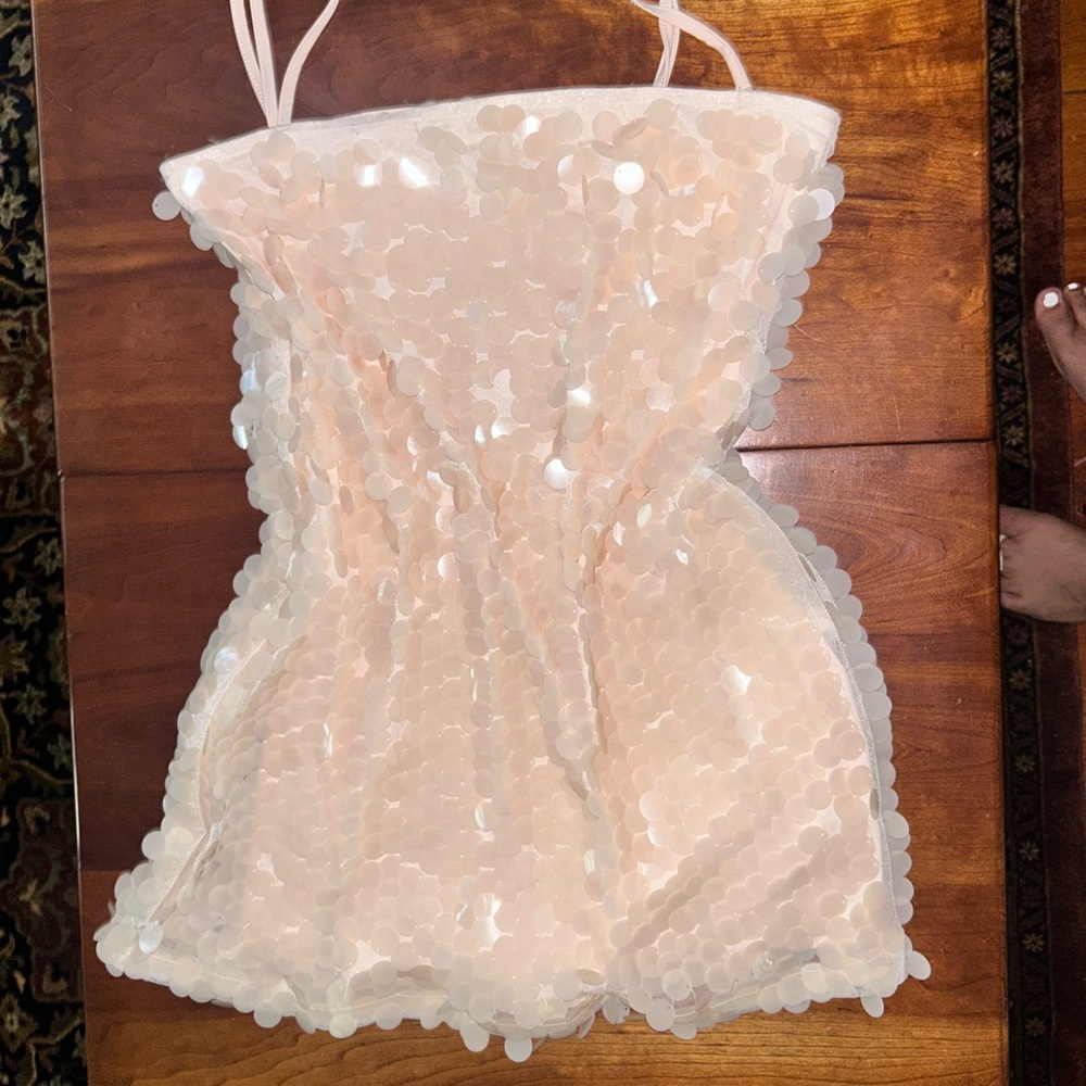 Beginning Boutique Peach Sequin Dress